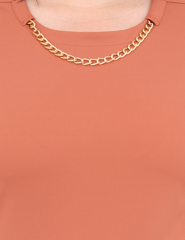 Blusa Curvy Carilo, Cuello Redondo,  Manga Corta