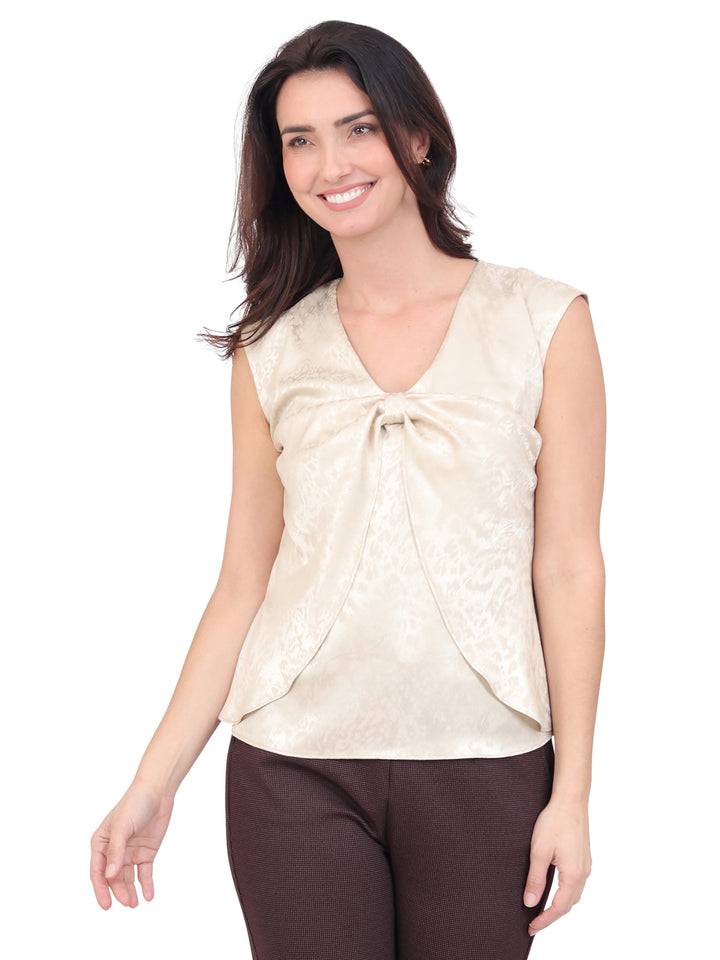Blusa Cuello V , Sin Manga