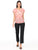 Blusa Cuello Redondo,  Manga Corta, Estampada