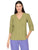 Blusa Cuello V,  Manga 3/4 ,Estampada