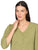 Blusa Cuello V,  Manga 3/4 ,Estampada