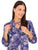 Blusa Cuello Redondo con Amarre,  Manga Larga, Estampada