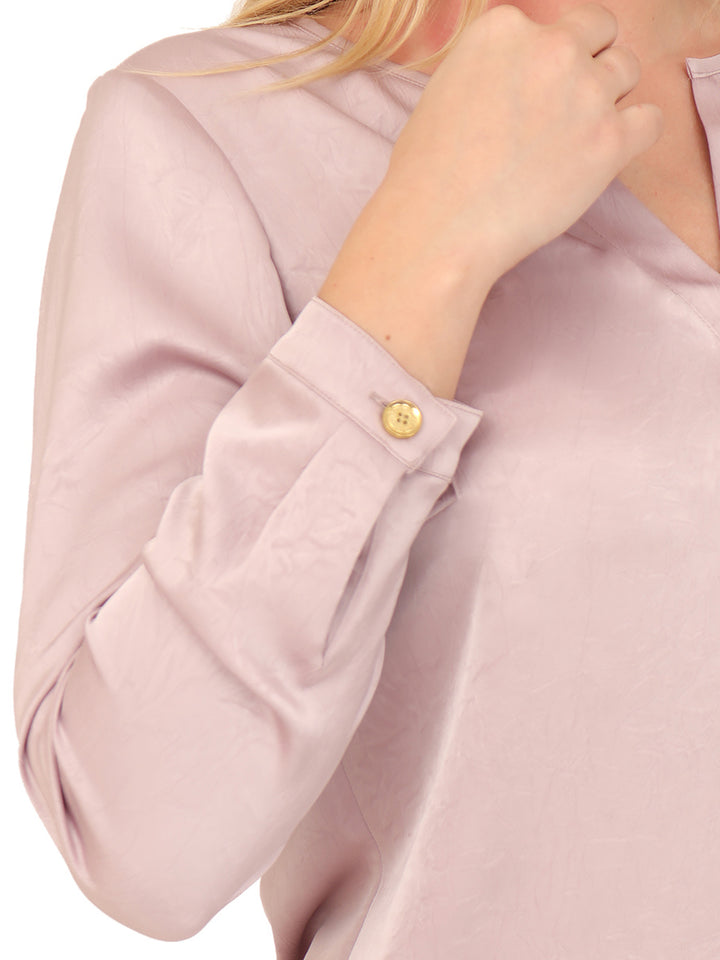 Blusa Cuello V, Manga Larga, Lisa