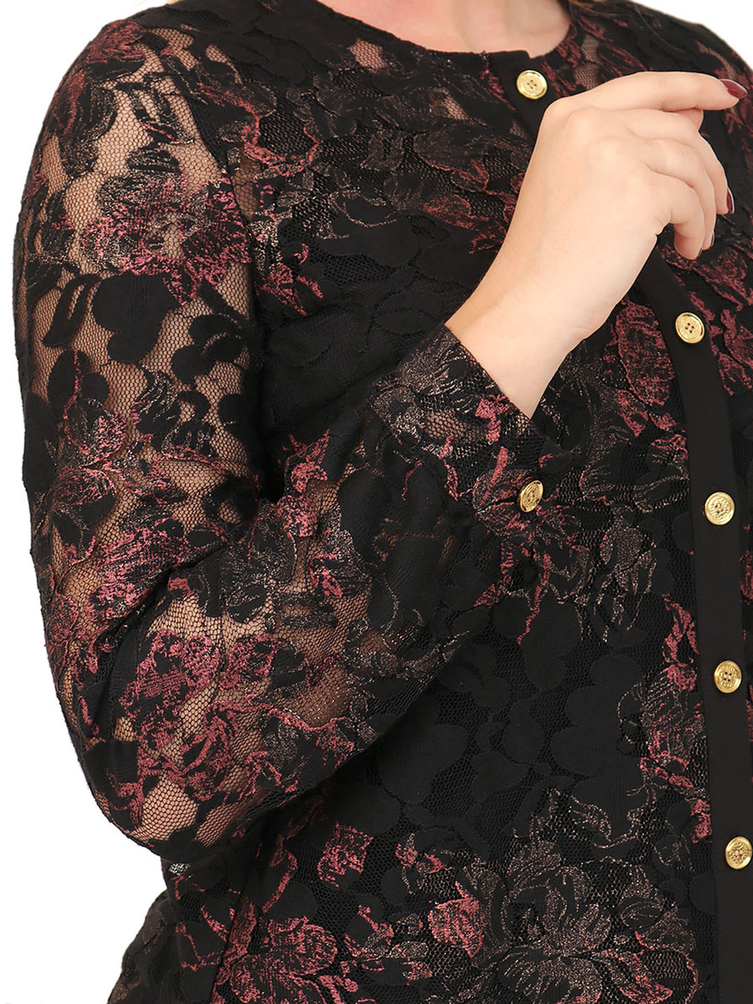 Blusa Cuello Redondo, Manga Larga, Estampada