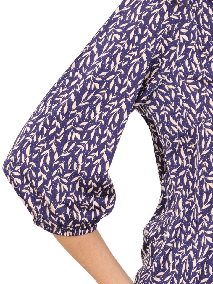 Blusa cuello V, Manga 3/4, con Resorte, Estampada