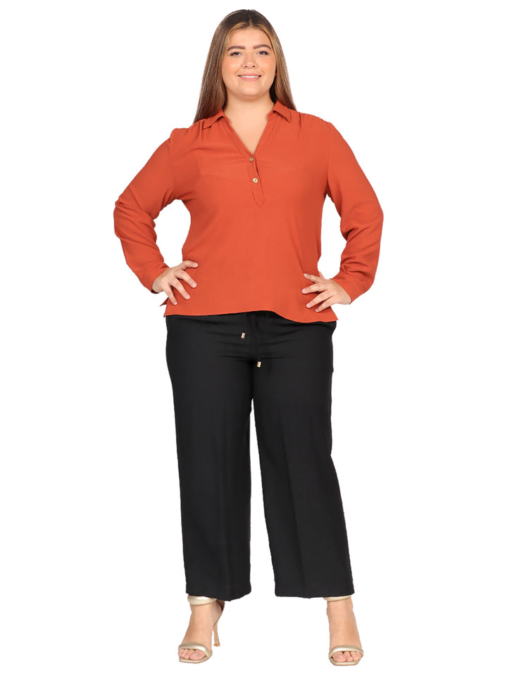 Blusa Curvy Carilo, Cuello V,  Manga Larga