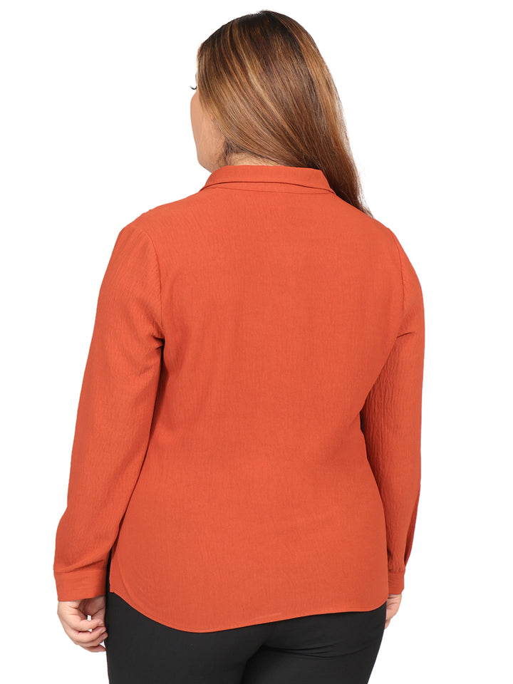 Blusa Curvy Carilo, Cuello V,  Manga Larga