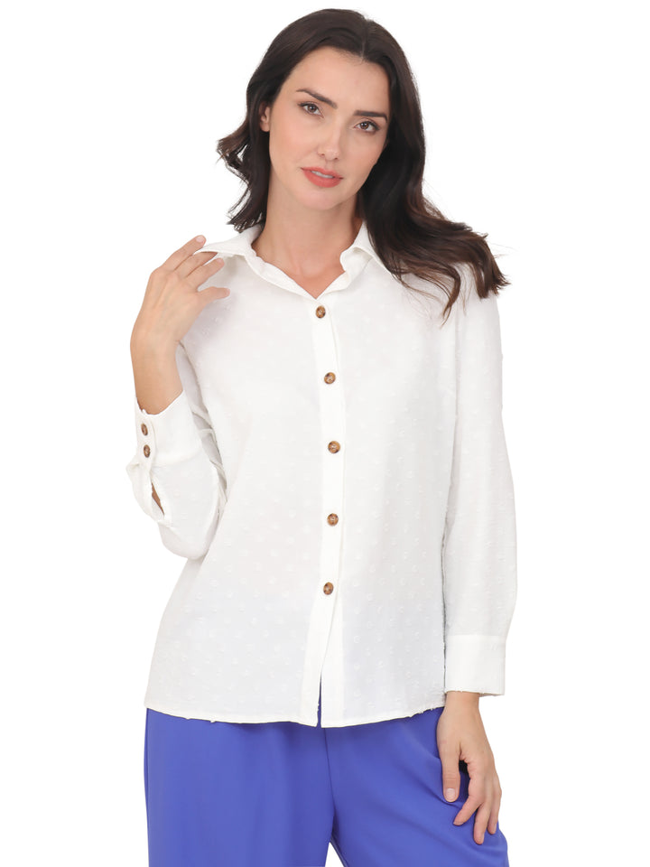 Blusa Camisera, Manga Larga