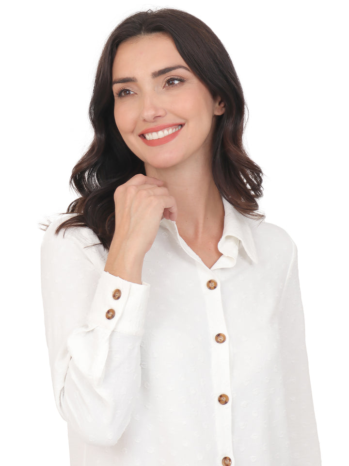 Blusa Camisera, Manga Larga