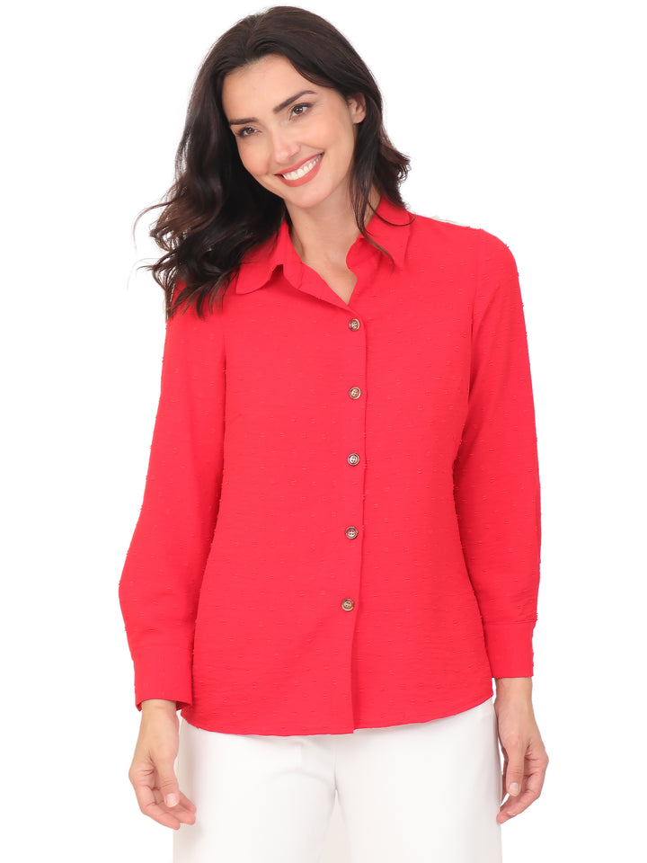 Blusa Camisera, Manga Larga