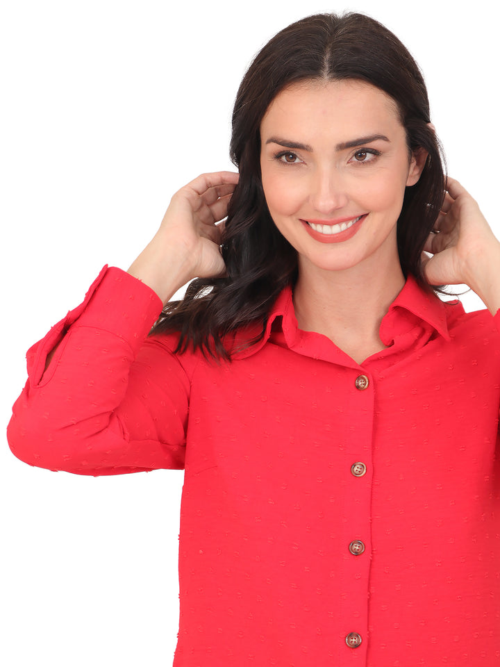 Blusa Camisera, Manga Larga