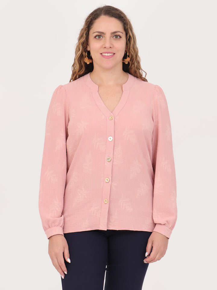 Blusa Cuello Redondo, Manga Larga