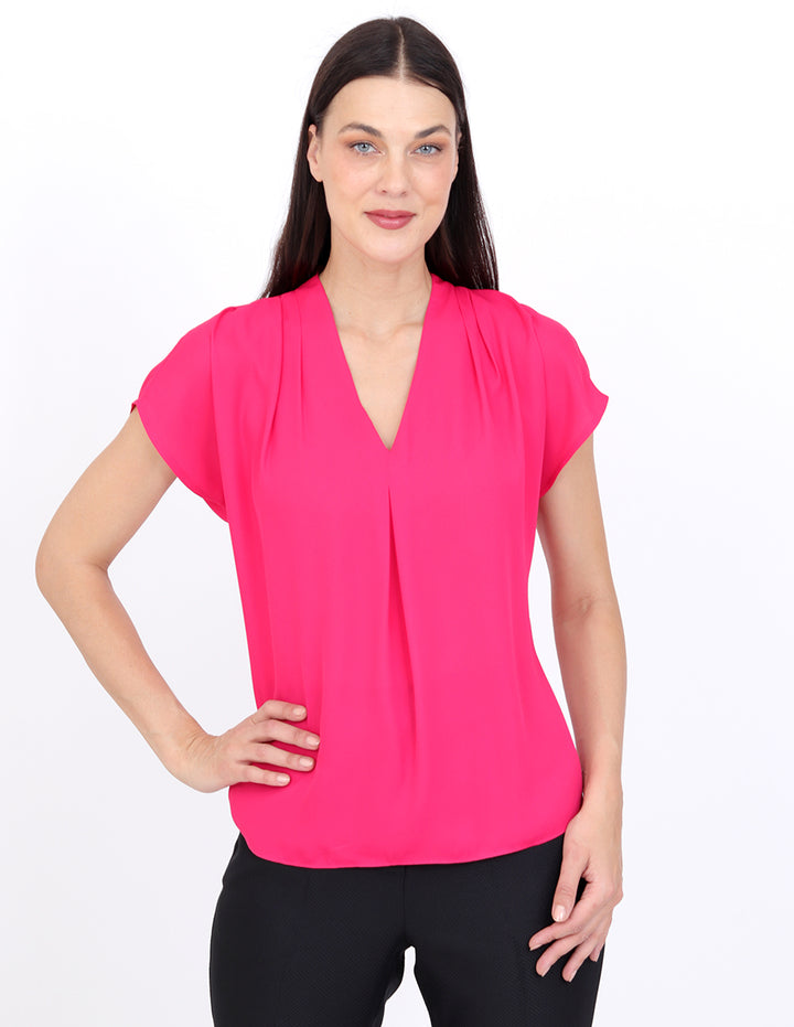 Blusa Cuello V, Manga  Corta