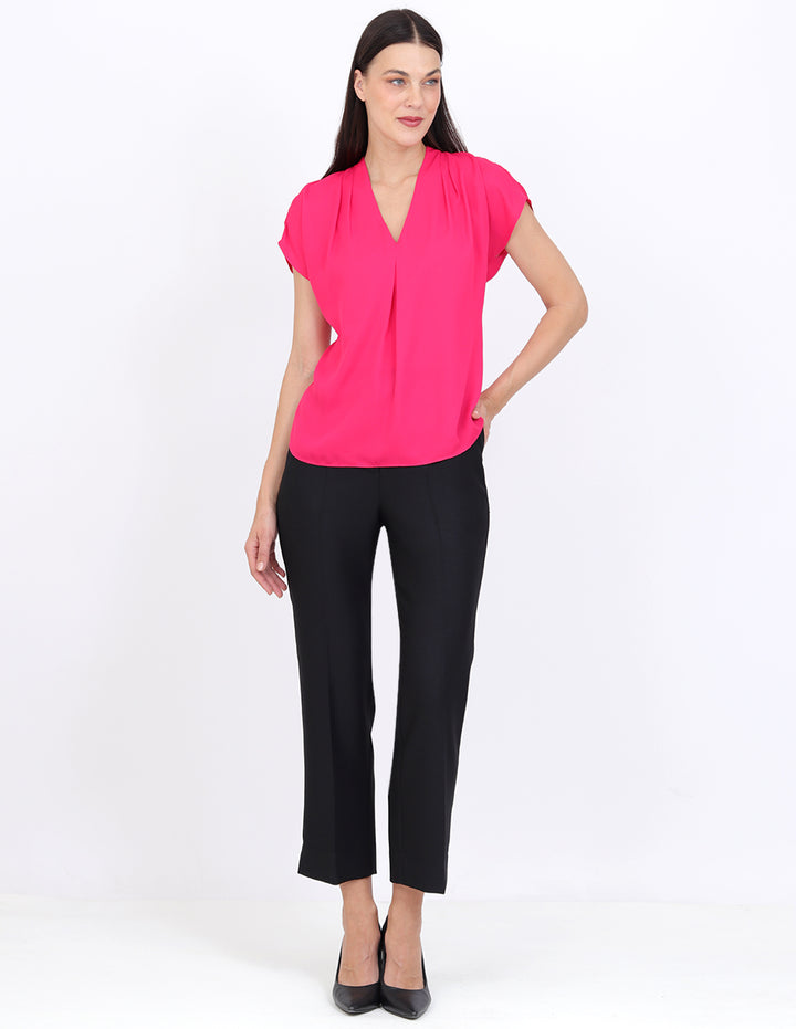 Blusa Cuello V, Manga  Corta