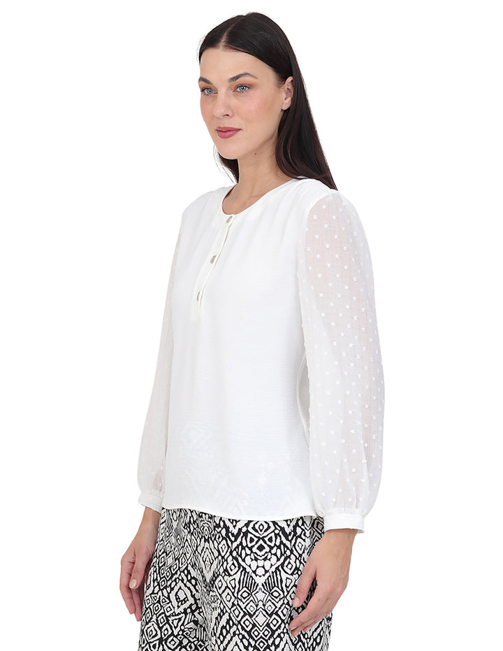 Blusa Cuello Redondo, Manga  Larga