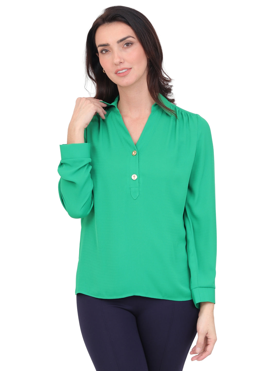 Blusa Cuello V, Manga 3/4, Lisa
