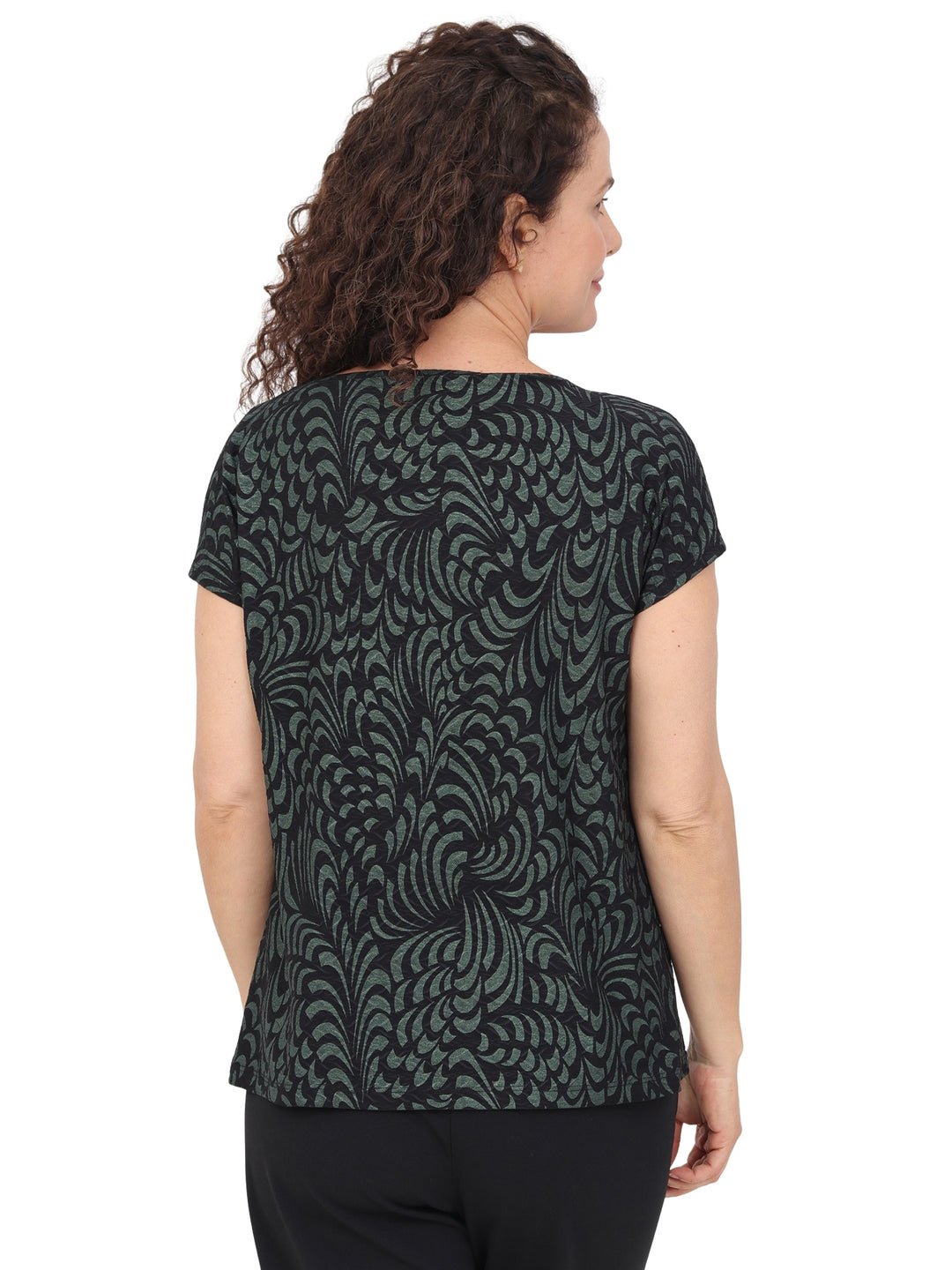 Blusa Cuello Redondo, Manga Corta, Brillos