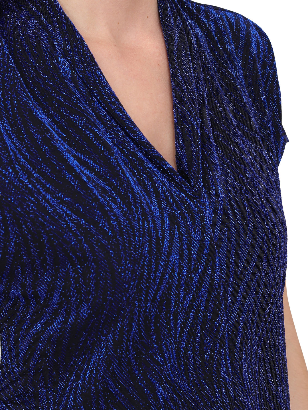 Blusa Cuello V, Manga Corta, Terciopelo