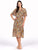 Vestido Cuello V, Manga Corta, Estampado