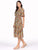 Vestido Cuello V, Manga Corta, Estampado