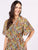Vestido Cuello V, Manga Corta, Estampado